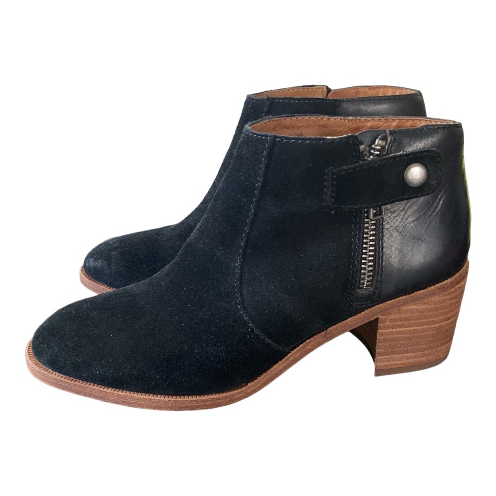 Madewell "The Alicia" Black Suede Ankle Boot Size 5.5 MSRP $198